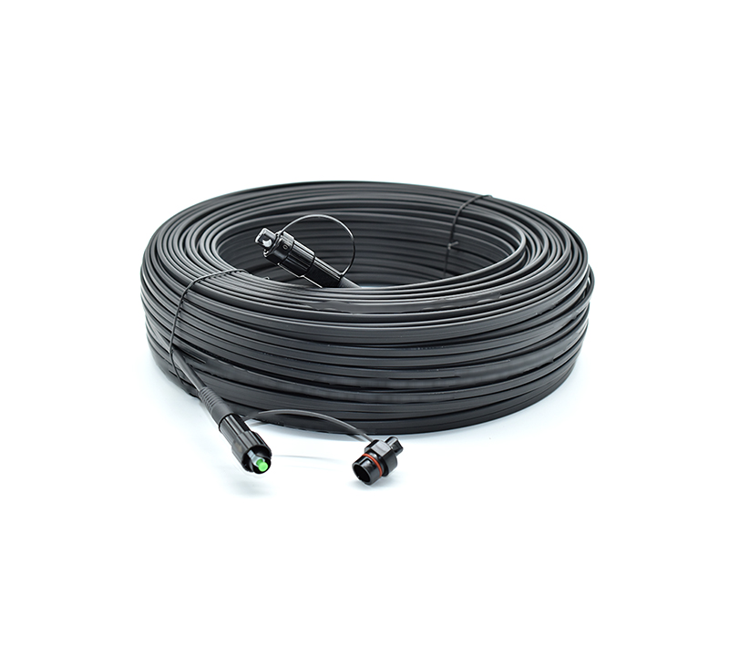 Outdoor Waterproof FTTH Flat Drop Cable With Mini Sc Apc Optic Connector Fiber Optic Patch Cord