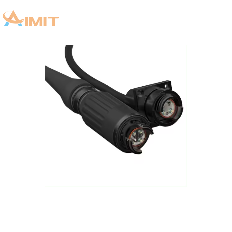 HXB13 2 Core 4 Core Fiber Optic Hermaphroditic Interconnection Expanded Beam Connector Plug/Socket F